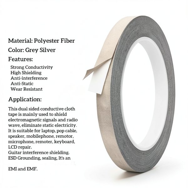 SICCOMA Faraday Conductive Tape 1/4in 66ft Grey-3