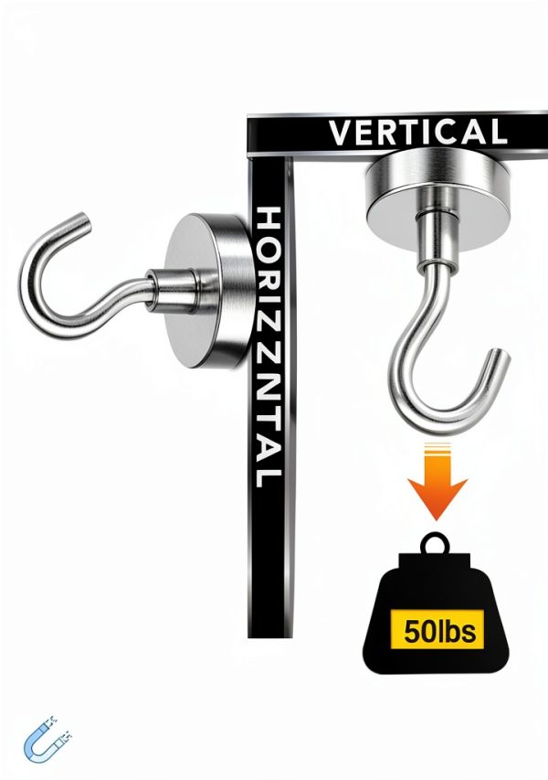 Magnetic Hooks DIYMAG Heavy Duty 50lb N52 Rare Earth 6 Pack Silver-1
