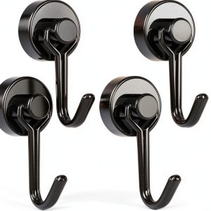Magnetic Hooks Tohoer Duty Neodymium 30lb Rust‑Proof Black 4x20mm-0