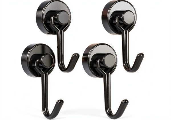 Magnetic Hooks Tohoer Duty Neodymium 30lb Rust‑Proof Black 4x20mm-0