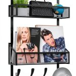 Over The Door Hooks Organizer Kaiferty 3‑tier Black Stainless Steel-0