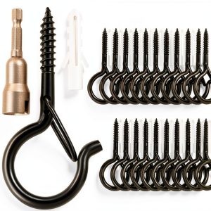 Q Hanger Hooks 36 black steel safety buckles screw-in hooks-0