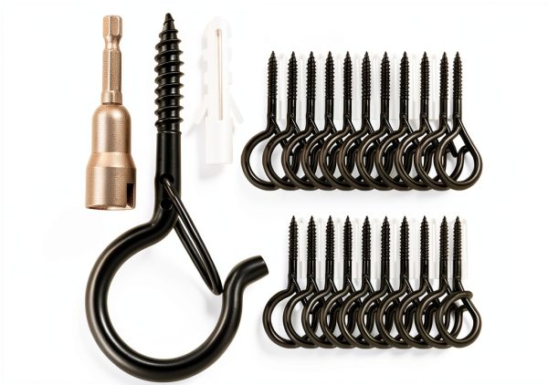 Q Hanger Hooks 36 black steel safety buckles screw-in hooks-0