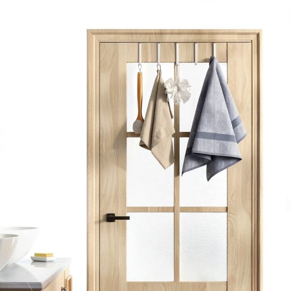 Over The Door Hooks 8 Pack White by Optish Industrial Door Hanger-5