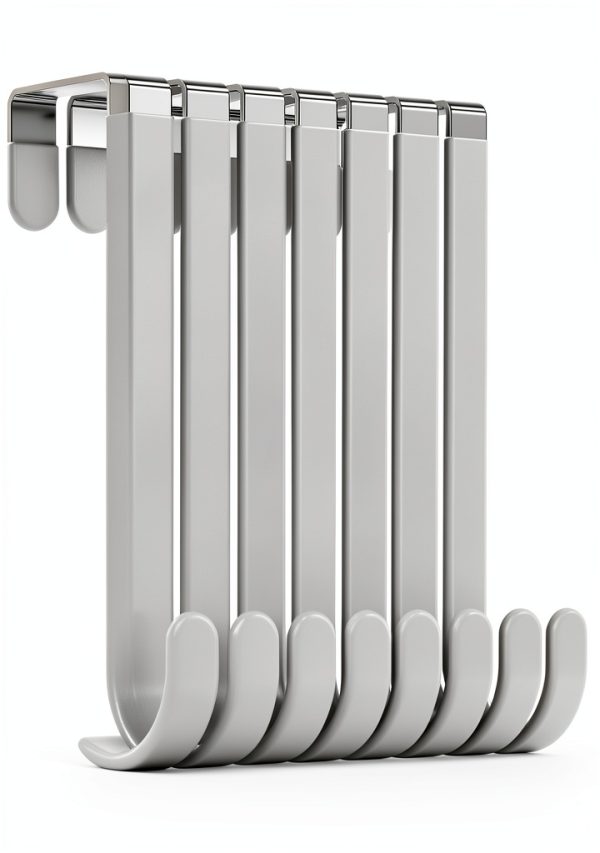 Over The Door Hooks 8 Pack White by Optish Industrial Door Hanger-0