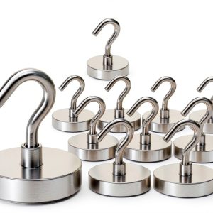 Magnetic Hooks MIKEDE 10 Pack Heavy Duty 85lb Capacity Silver-0