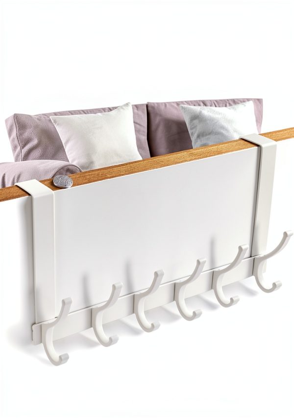 Over The Door Hooks, White Coat Rack for Bathroom & Dorms, 12 Hooks-5