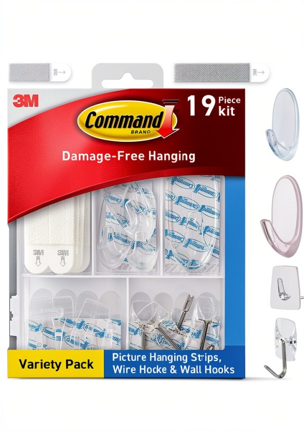 Command Clear Variety Pack 3M Hooks - Hangers, Wire & Wall Hooks-0