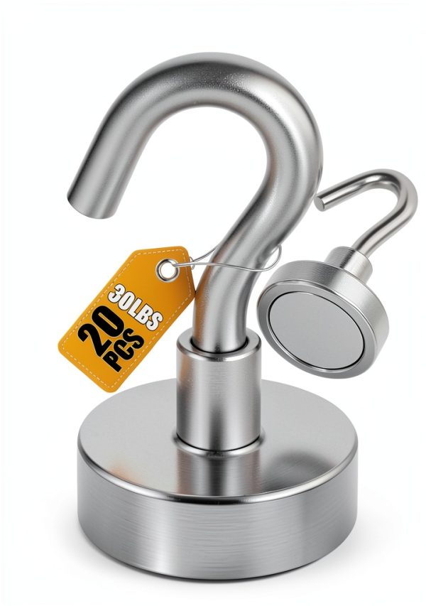 DIYMAG Magnetic Hooks, 30lbs+ Magnet Hook 2026 Cruise Cabin Ship Essentials Heavy Duty Strong Magnets Refrigerator Fridge Hanging for Classroom Beach Vacation Kitchen Grills Home 20 Pack (Silver)-0