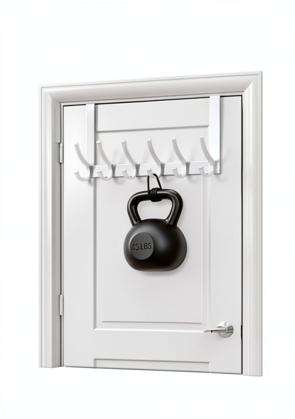 Over The Door Hooks, White Coat Rack for Bathroom & Dorms, 12 Hooks-3