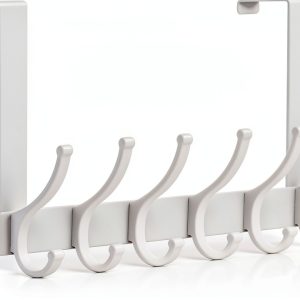 Over The Door Hooks, White Coat Rack for Bathroom & Dorms, 12 Hooks-0